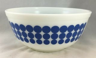 Vintage Pyrex Blue Polka Dot Nesting Mixing Bowl 403 - 2.  5 Q Circa 1968 - 73