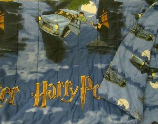 Harry Potter Vintage Weasely Flying Car Comforter Bedspread Twin Reversible