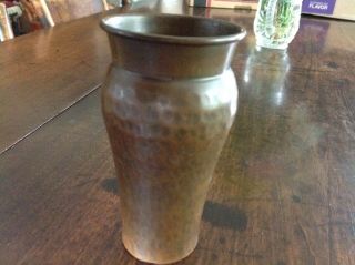Vintage Hammered Copper / Brass Vase Or Tall Cup