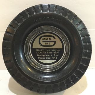 Vintage General Tire Power - Jet Advertising Rubber Tire Glass Ashtray