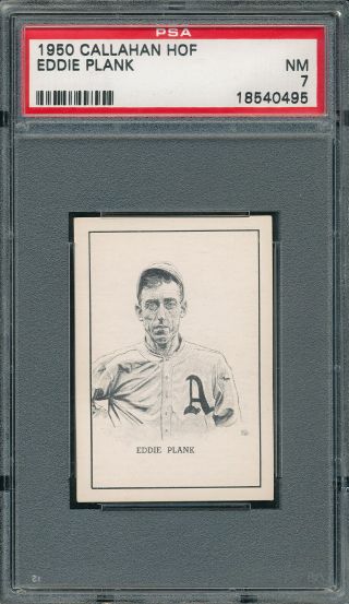 Psa 7 Nm Graded Eddie Plank Hof Vintage 1950 Callahan T206 Subject Awesome Card