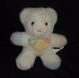 Vintage Bantam Baby Musical Rock A Bye White Teddy Bear Stuffed Animal Plush Toy