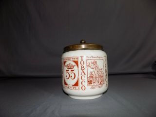 Vintage Red Porcelain Dutch Tobacco Jar Royal Geoedewaagen Gouda Holland 1977