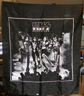 Vtg Kiss Destroyer Album Cover Wall Tapestry Banner - Nikry 1989 Poster Gene