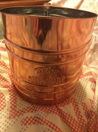 Vintage Copper Foley Sift Chine Triple Screen Flour Sifter