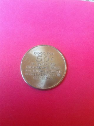 Vintage Collectible 1964 50 Cent Ames Iowa Centennial Trade Coin Token