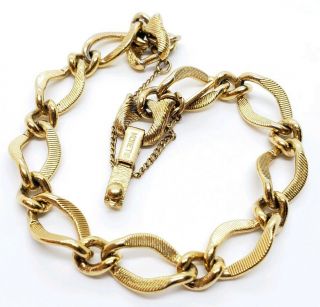 Lovely Vintage Signed Monet Gold Tone Mid Century Modernist Chain Bracelet
