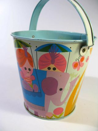 Vintage Small Child Tin Sand Bucket — 1970s Safeguard Promotional Item
