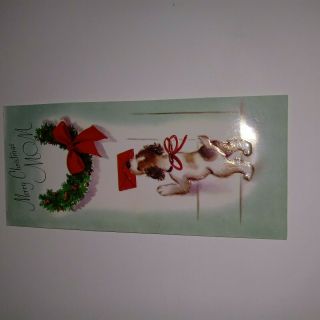 Vintage Rust Craft Marjorie Cooper Christmas Card Puppy At Door with Mail 3
