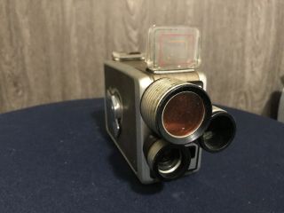 Kodak Brownie Movie Camera 8mm Wind Up 3 Lens Turret F/1.  9 Reel Film Vintage