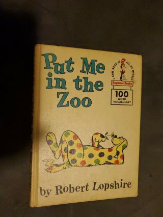 Vintage Dr.  Suess Book Club Edition 1960 Put Me In The Zoo Hardcover