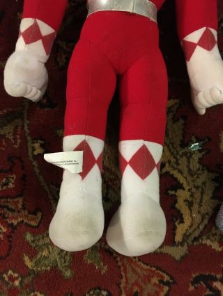 Vintage Mighty Morphin Power Rangers Plush Doll Pink And Red Ranger 1993 5
