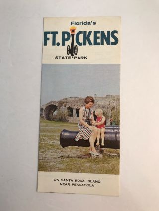 Rare Vintage Florida Fort Pickens State Park Souvenir Brochure Santa Rosa Island