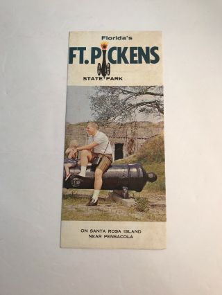 Rare Vintage Florida Fort Pickens State Park Souvenir Brochure Santa Rosa Island 2