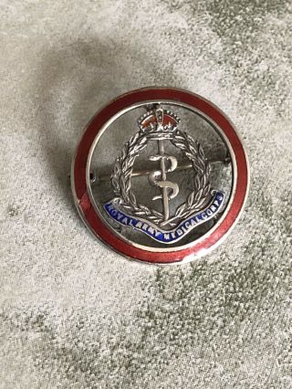 Fine Vintage Sterling Silver & Enamel RAMC Royal Army Medical Corps Badge Brooch 2