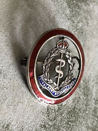 Fine Vintage Sterling Silver & Enamel RAMC Royal Army Medical Corps Badge Brooch 3