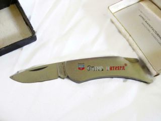 Vintage Zippo Folding Knife W Box - Ortho Orthene Advertiser 5 - 1/2 Inch Open