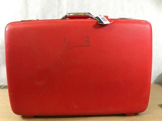 Vintage American Tourister Red Hard Travel Suitcase Luggage 24 ",  Bonus