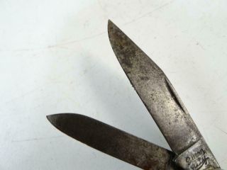 Vintage Queen City Faux Antler Folding Pocket Knife Utility 2 - Blade 3.  75 