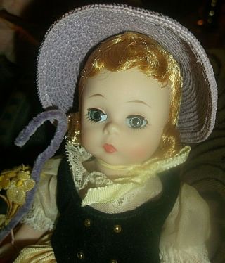 Vintage 1960s Madame Alexander Bo Peep Doll In Rare Purple Bonnet