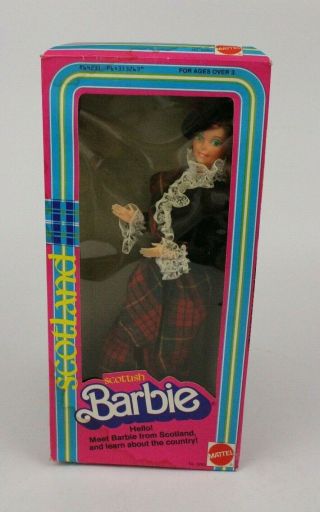 Vtg Scottish Barbie Doll 1980 By Mattel 3263 W/ Box Euc