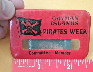 Vintage Cayman Islands Pirates Week Committee Member Pin 2