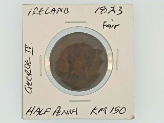 1823 Vintage Irish Half Penny Coin
