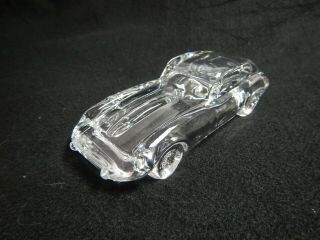 Vintage Lead Crystal Glass Paperweight Jaguar