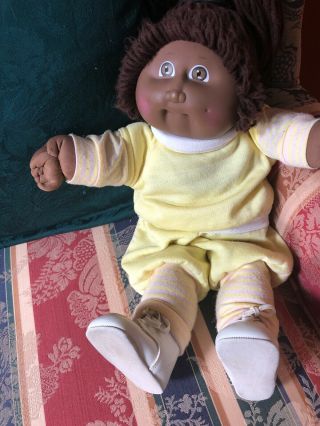 Vtg Cabbage Patch Kids African American Black Doll 1978 1982 Coleco Xavier Sig