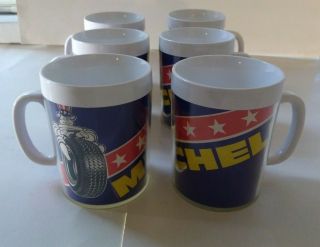 Michelin Tire Plastic Thermo - Serv Cups Set Of 6 Pre - Owned Vintage