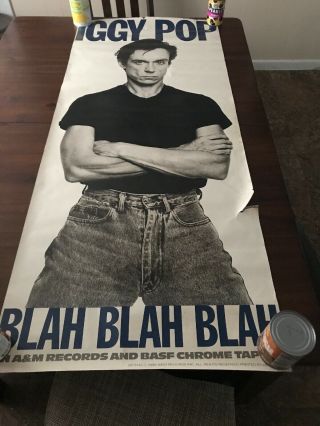 Vintage 1986 Iggy Pop Blah Blah Blah Huge 25 X 60 Promo Poster