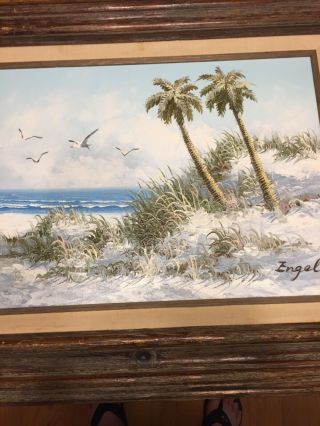 And Bright Vintage Seascape / Oil Painting Signed " Engel "