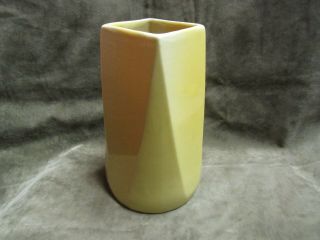 Vintage Alamo Pottery Porcelain San Antonio Texas Art Deco Yellow Color Vase