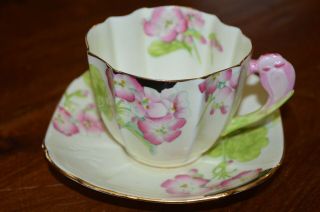 Vintage Royal Paragon Flower Handle Cup And Saucer Teacup Floral