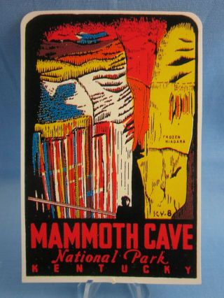 VINTAGE 1950 MAMMOTH CAVE NATIONAL PARK STICKER GUARANTEED OLD & 5