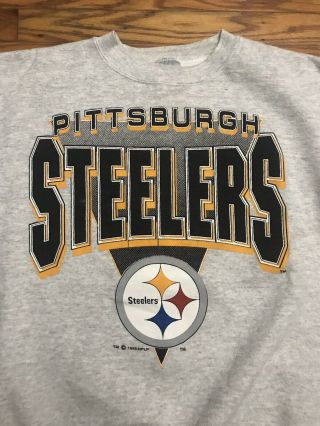 Vintage 90’s Pittsburgh Steelers Logo 7 Crewneck Sweatshirt Size XL 2