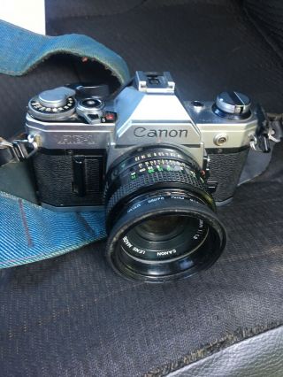 Vintage Canon Ae - 1 Program 35mm Slr Camera With 50mm 1:1.  8 Lens For Parts/repair