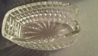 Vintage Heavy Crystal Clear Glass Silverware Fork Spoon Holder / Spoon Rest 3