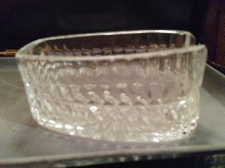 Vintage Heavy Crystal Clear Glass Silverware Fork Spoon Holder / Spoon Rest 5