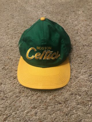 Vintage 90s Boston Celtics Twill Sports Specialties Snapback Hat Cap