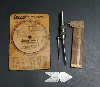 Vintage Usa Machinist Tools Starrett Lufkin,  Wiggler Center Gage Fish Tail