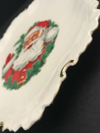 Vintage Handmade Ceramic Santa Clause Christmas Plate (Cookie Dessert Serving) 4