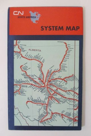 Vintage 1994 Canadian National Railroad Cn North America System Map