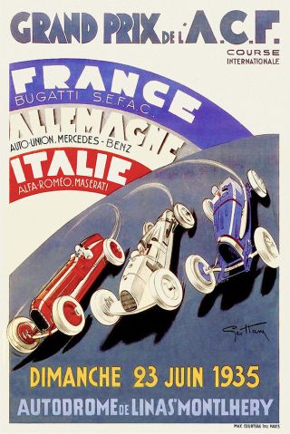 Vintage French 1935 Grand Prix De L 