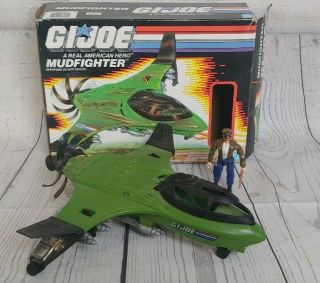 Gi Joe Mudfighter Vintage Action Figure Vehicle Jet W/pilot Dogfight W/box 1989