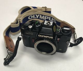 Olympus Ompc Camera Body Only 35mm Slr Film Camera With Olympus Vintage Strap
