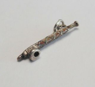 Vintage Sterling Silver American Indian Peace Pipe Bracelet Charm Pendant