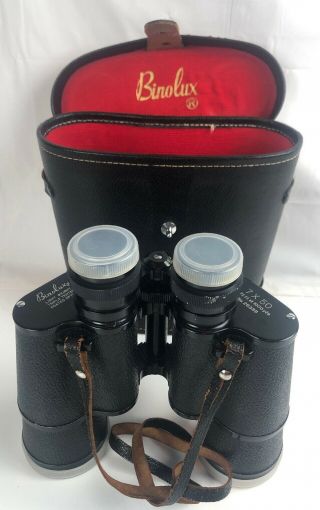 Vintage Binolux Binoculars 7 X 50 Coated Optics Japan 372 