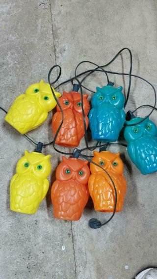 Vintage Retro NOMA Owl Party string lights7 /Blow Mold Lights 3