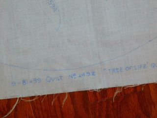 Vintage PROGRESS APPLIQUE QUILT TOP No 1492 TREE OF LIFE 81x99 